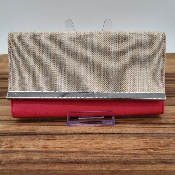 Stylish Pink/Salmon and Cream Women's Wallet, NWOT - Picture 1 of 4